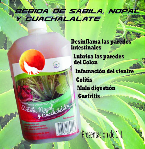 Bebida de Sabila Nopal y Cuachalalate 1 Lt.